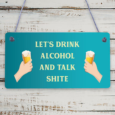 Novelty Funny Alcohol Sign Gin Vodka Beer Gift Friend Man Cave Home Bar Plaque