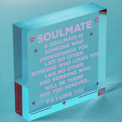 Soulmate I Love You Cute Christmas Gift Hanging Heart Plaque Valentines Day Sign