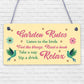 Garden Rules Novelty Hanging Plaque SummerHouse Sign Garden Shed Friendship Gift