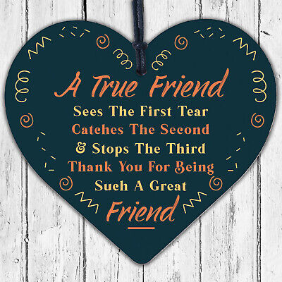 Thank You For Being A Great Friend Wooden Hanging Heart Plaque Friendship Gift