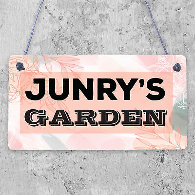 PERSONALISED Flowers Garden Plaque Any Name Text Garden Shed Wall Sign