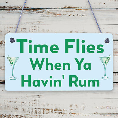 Havin Rum Funny Alcohol Man Cave Home Bar Pub Hanging Plaque Friend Gift Sign