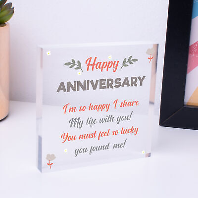 Anniversary Gift For Him Her Wood Heart Funny Joke Husband Wife Boyfriend Gift