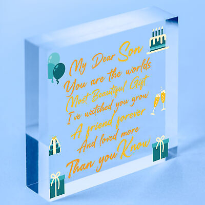 Son Birthday Cards For Men Wood Heart Son Christmas Gift From Mum Dad Thank You