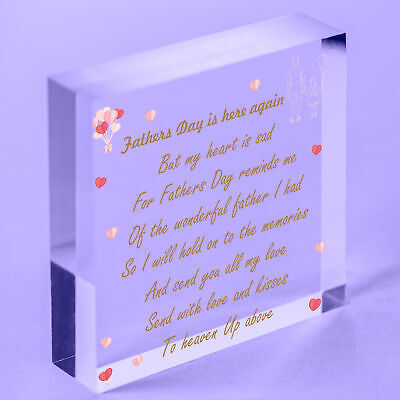 Wonderful Father Hanging Wooden Heart FATHERS DAY Memorial Sign Gifts For Him