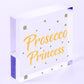 Prosecco Princess Wooden Hanging Heart Alcohol Joke Sign Bottle Topper Plaque