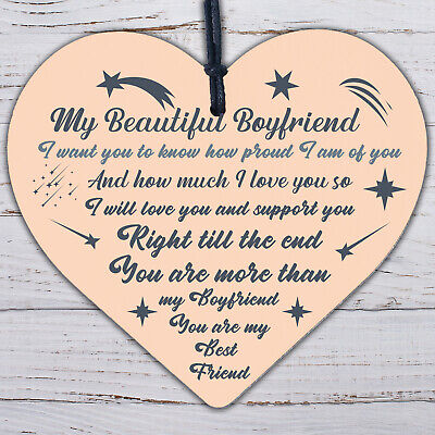 Best Friend Gift Boyfriend Anniversary Birthday Christmas Card Gift Wooden Heart