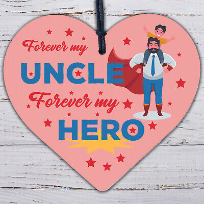 Uncle Gifts From Niece Nephew Novelty Birthday Gift For Uncle Wooden Heart Sign