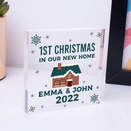 1st Christmas In New Home Bauble Acrylic Block 1st Christmas Xmas Decor