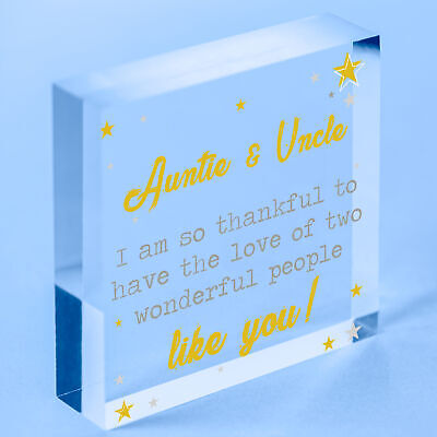 Auntie Gifts For Uncle Thank You Wooden Heart Plaque Chic Sign Birthday Presents