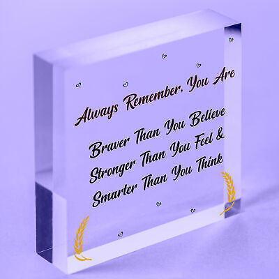 You Are Braver Stronger Smarter Wooden Hanging Plaque Friendship Gift Love Sign