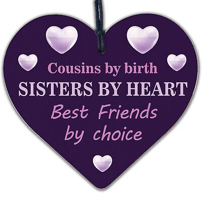 Cousin Keepsake Gift For Christmas Birthday Heart Best Friend Sister Plaques