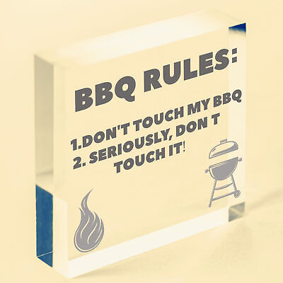 BBQ Rules Sign Hanging Door Wall Shed Sign Garden Sign For Outdoor Men Gift