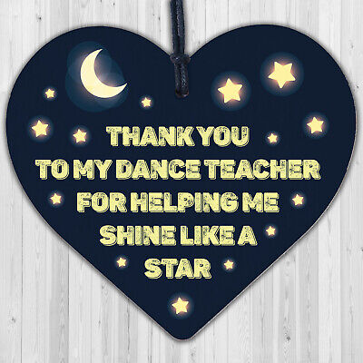 Thank You Dance Teacher Wooden Heart Sign Goodbye Friendship Gift For Her