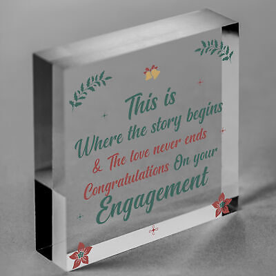 Congratulations On Your Engagement Mr & Mrs Wedding Gift Wooden Heart Plaque