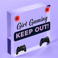 Pink Gaming Sign Girls Bedroom Sign KEEP OUT Gamer Gift