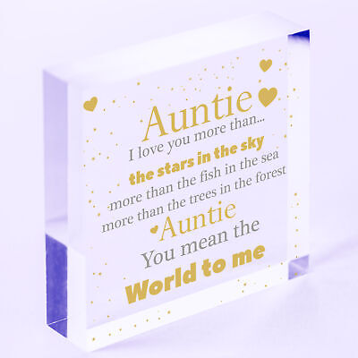 Cute Auntie Gifts Wooden Heart Auntie Birthday Gift Sister Gifts Thank You Gift