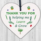 THANK YOU GIFT For Teacher, Teaching Assistant, Nursery Teacher Wood Heart