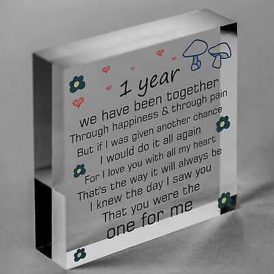 Anniversary 1st Wedding Anniversary Engagement Wooden Heart Plaque Gift Keepsake