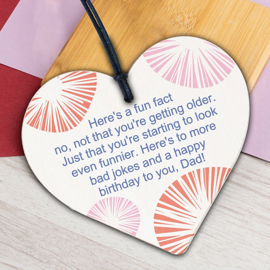 Amazing Happy Birthday Wooden Heart Dad Daddy Funny Card Baby Son Daughter Gifts