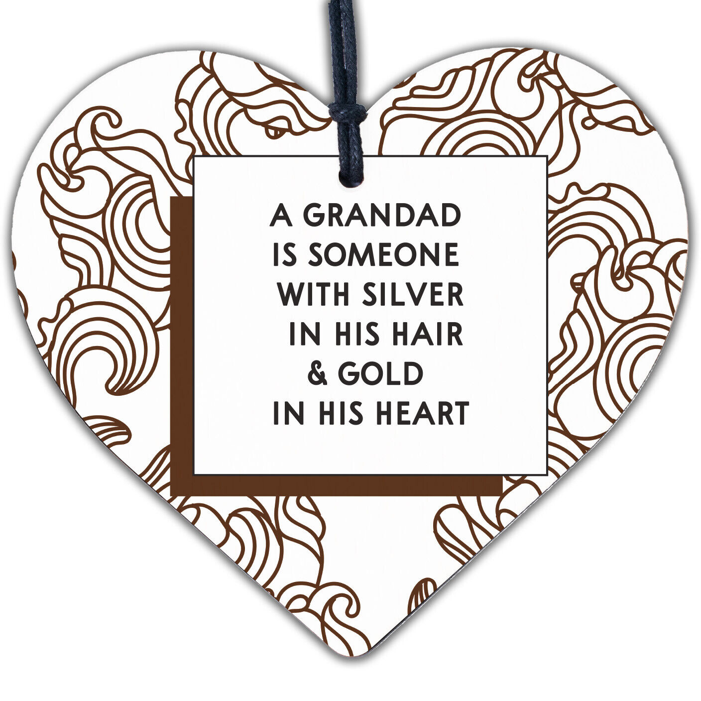 A Grandad Has A Golden Heart Wooden Hanging Plaque Love Shabby Chic Gift Sign