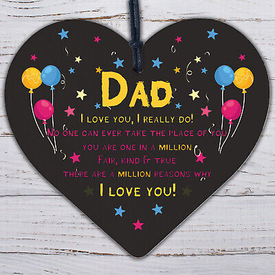 Dad Gifts From Daughter Son Novelty Fathers Day Birthday Card For Dad Wood Heart