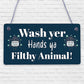 Bathroom Toilet Sign Decor Funny Wash Your Hands Humouros Wall Plaque Home Gift