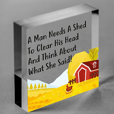 FUNNY Shed Sign Man Cave Garage Home Garden Husband Bar Pub Hanging Plaque Gift