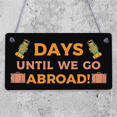 Chalkboard Holiday Countdown Abroad USA New York Turkey Spain Hanging Plaque