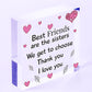 Best Friend Sister Friendship Gifts Wood Heart Birthday Christmas Thank You Gift