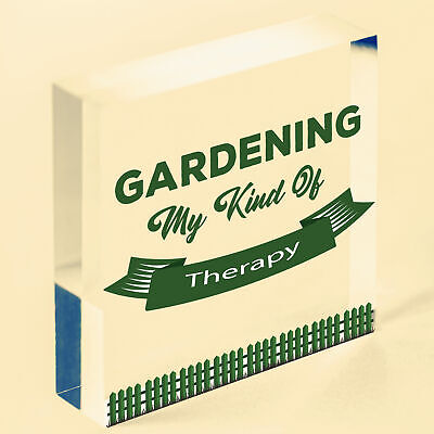 Gardening My Therapy Novelty Plaque SummerHouse Sign Garden Shed Friendship Gift