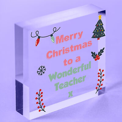 Christmas Gift For Wonderful Teacher Wood Heart Thank You Christmas Bauble