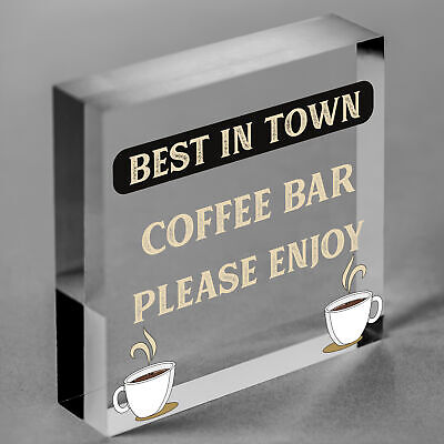 Coffee Bar Hanging Wall Plaque Home Decor Kitchen Cafe Sign Gifts For Women