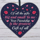 BEST FRIEND Gift Wooden Heart Friendship Plaque Birthday Valentines Gift For Her