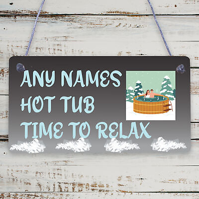 Hot Tub Hanging Sign Novelty Garden Plaque Shed Pool Party Sign Relax Sign