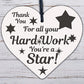 Colleague THANK YOU Gifts Wooden Heart Plaque Employee Teacher Volunteer Gifts