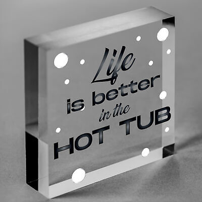 Novelty Hot Tub Sign Garden Decor Hanging Wall Shed Outdoor Plaque Pool Party