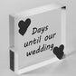 Wedding Countdown Plaque Sign Engagement Gift Mr & Mrs Present Block