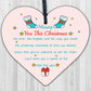 Missing You Christmas Wood Hanging Memorial Heart Plaque Xmas Tree Decoration