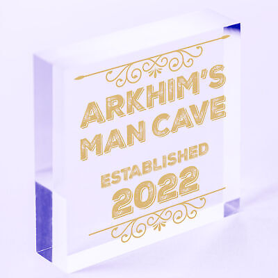 PERSONALISED Man Cave Sign Novelty Gifts For Him Birthday Fathers Gift Dad