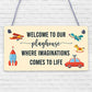 Welcome To Our Playhouse Sign Garden PLAYROOM Plaque Daughter Son Gift