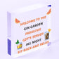 Welcome To The Gin Garden Hanging Home Bar Pub Sign Gift For Her