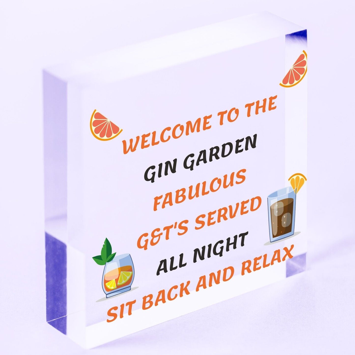 Welcome To The Gin Garden Hanging Home Bar Pub Sign Gift For Her