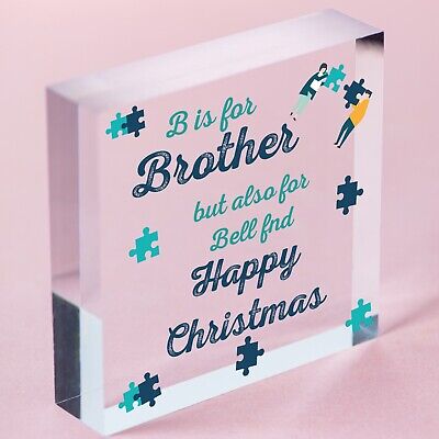 Christmas Funny Gifts For Brother Hanging Wooden Heart Novelty Gift From Sister