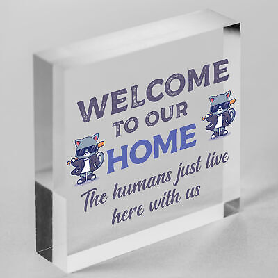 Cat Sign Welcome To Our Home Cat Lover Gift Door Sign Gift For Men Women