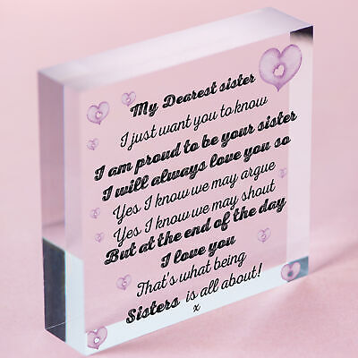 Sister Gift Birthday Gift For Sister Keepsake Poem Wooden Heart Friendship Sign