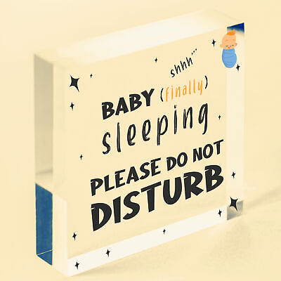 Baby Sleeping Hanging Heart Baby Son Daughter Bedroom Plaque Do Not Disturb Sign