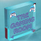 GAMING ROOM Sign Neon Effect Hanging Games Room Man Cave Bedroom Sign