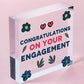 Congratulations On Your Engagement Wooden Hanging Heart Plaque Wedding Gift Sign