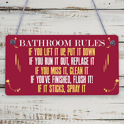 Bathroom Rules Marble Theme Home Decor Bathroom Toilet Sign Home Gift